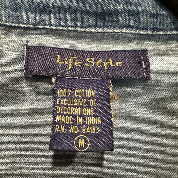 Patchwork Animal Print Jean Schacket - Picture 3 of 7